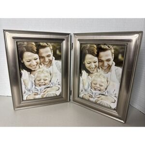 Fetco Hinged Double Metal Picture Frame 8.5" X6.5" Holds 2 Pictures